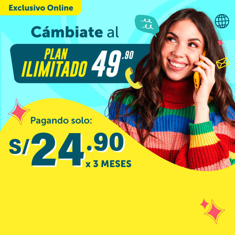 Promo 50% Dscto. del Plan Ilimitado 49.90