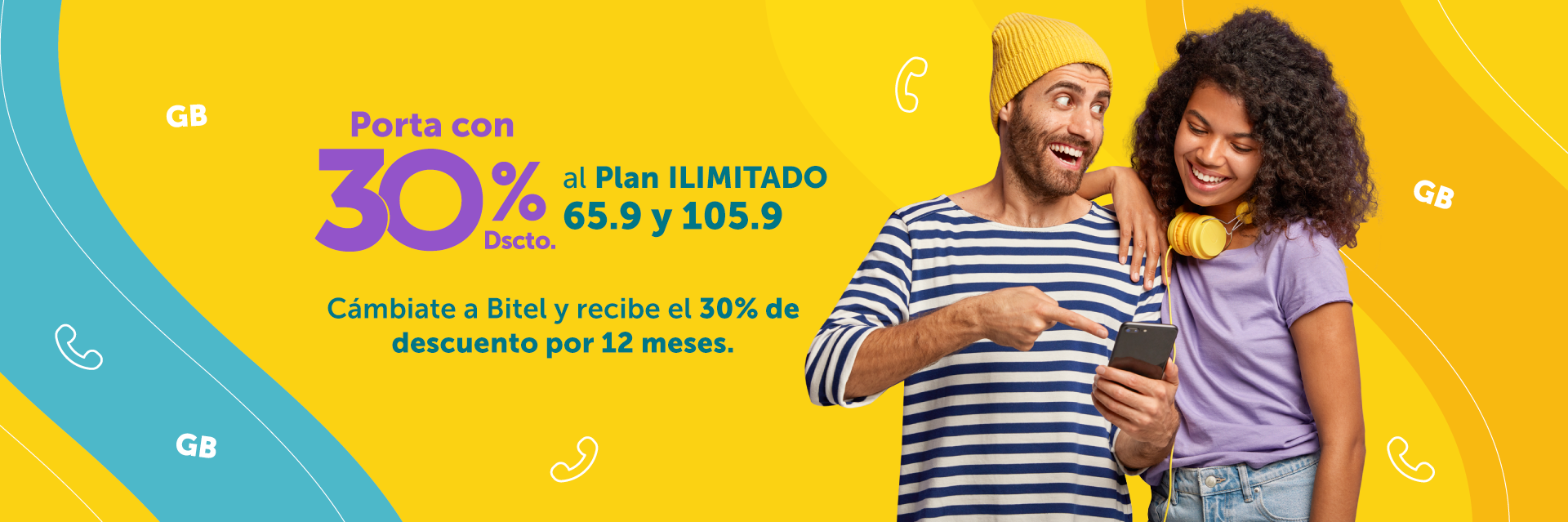 Porta con 30% Dscto. al Plan Ilimitado 65.9 y 105.9