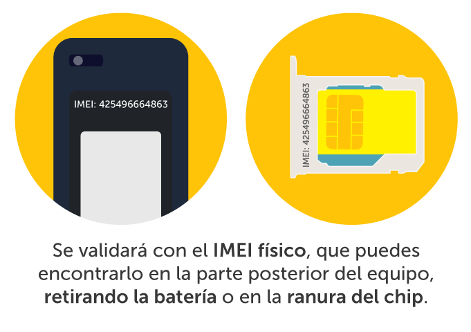 Se validará con el IMEI físico